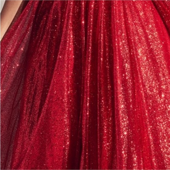 Red Glitter Prom/ wedding dress - Picture 3 of 8